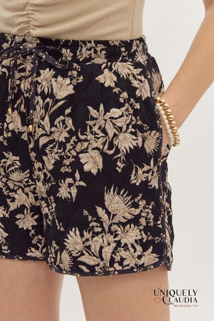 Maxine Floral Print Quilted Vest & Short Set | Uniquely Claudia Boutique