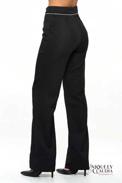 Maddie Embellished Black Pants - Uniquely Claudia Boutique