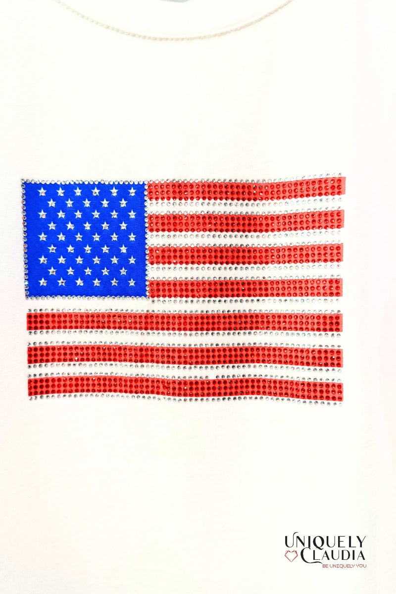 Shining Red White & Blue Tee - Uniquely Claudia Boutique