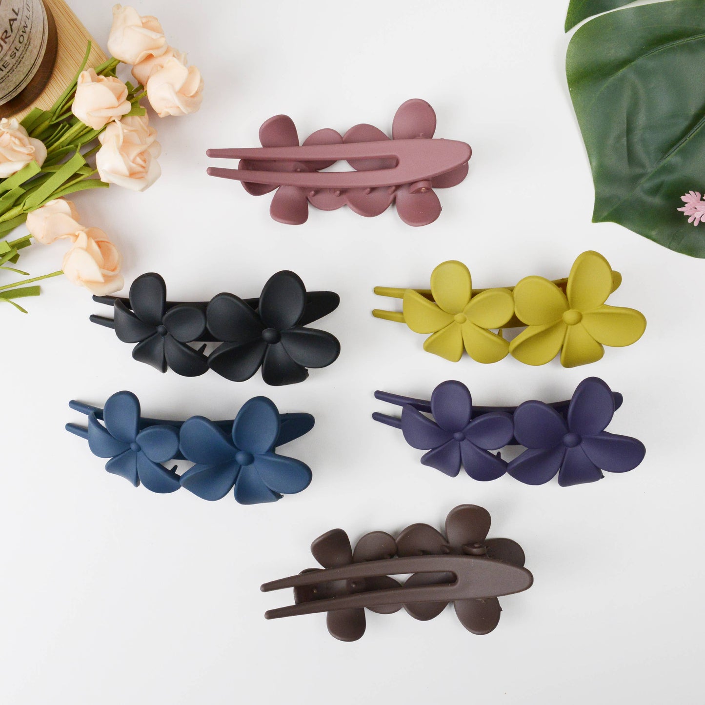 Navy Lei Flower Duckbill Hair Clip | Uniquely Claudia Boutique