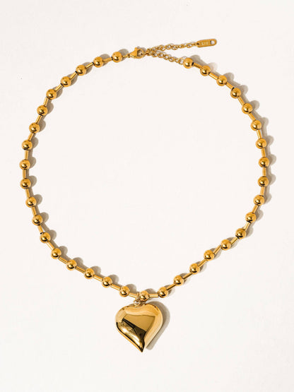 Paris 18K Gold Non-Tarnish Large Heart Chain Necklace | Uniquely Claudia