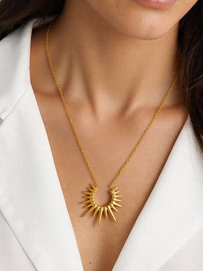 Muse Non-Tarnish Gold Sun Necklace - Uniquely Claudia Boutique