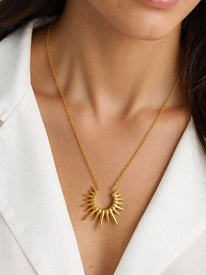 Muse Non-Tarnish Gold Sun Necklace - Uniquely Claudia Boutique