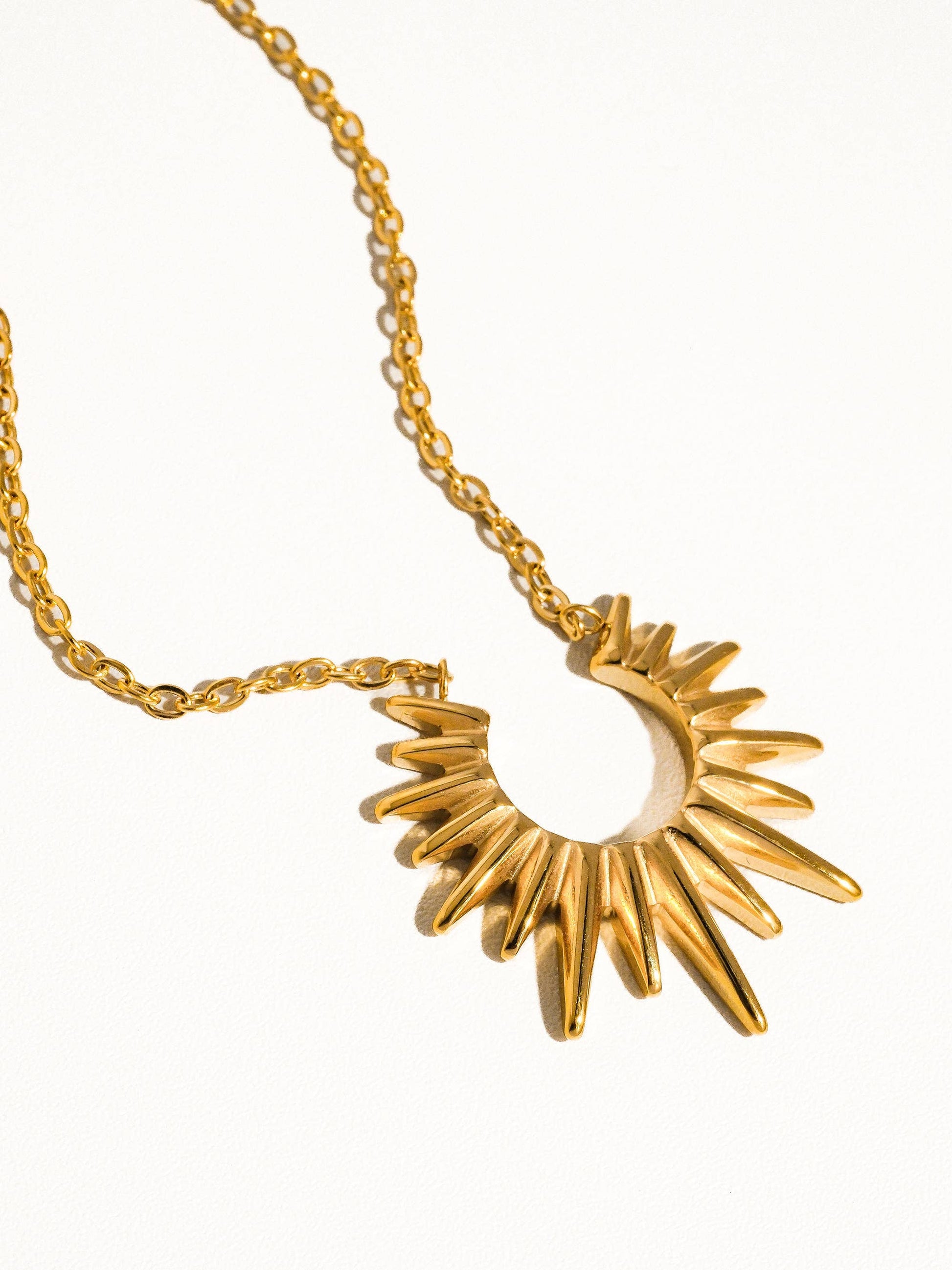 Muse Non-Tarnish Gold Sun Necklace - Uniquely Claudia Boutique