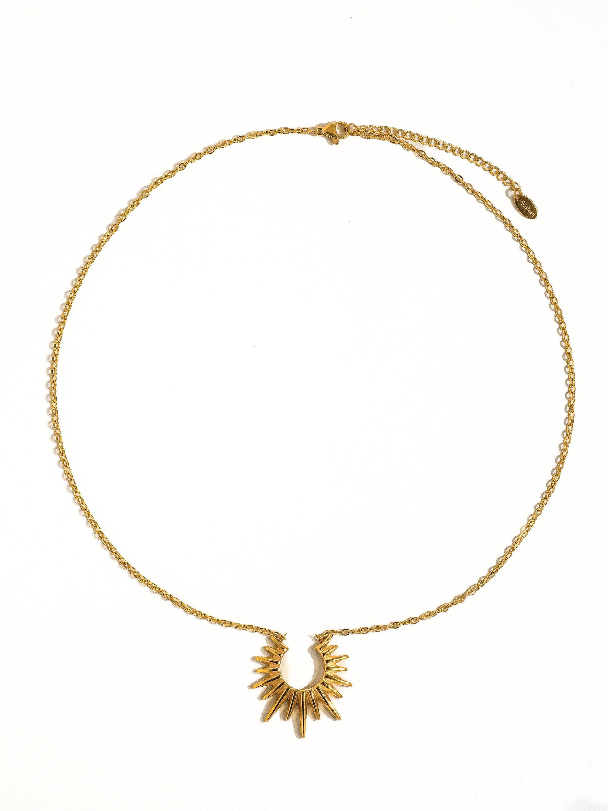 Muse Non-Tarnish Gold Sun Necklace - Uniquely Claudia Boutique