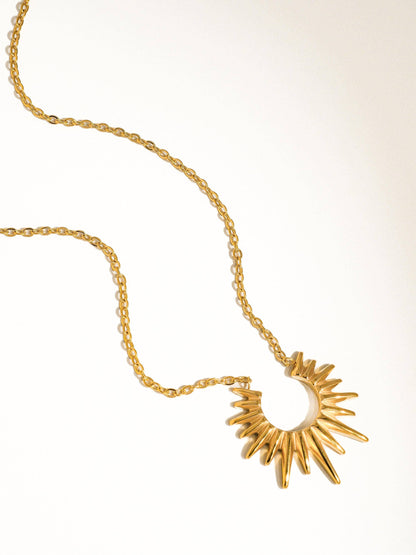 Muse Non-Tarnish Gold Sun Necklace - Uniquely Claudia Boutique