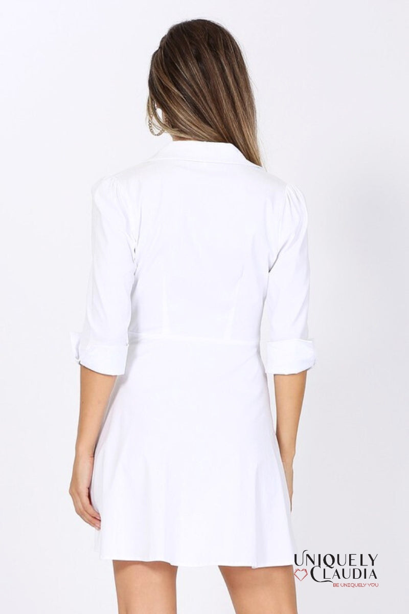 Emily Wrap Side Tie Mini Dress - Uniquely Claudia Boutique