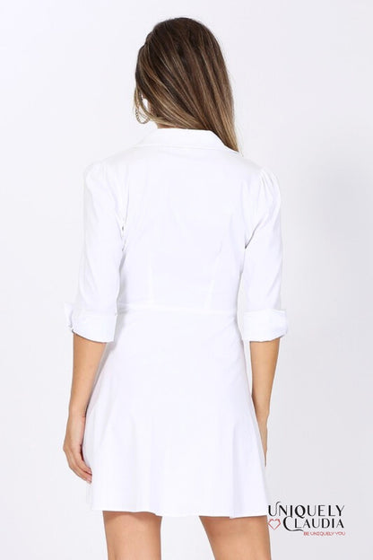 Emily Wrap Side Tie Mini Dress - Uniquely Claudia Boutique