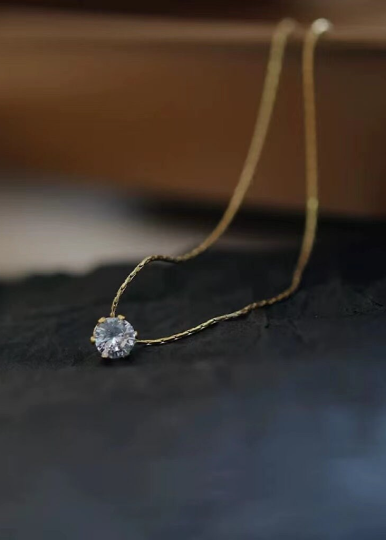 Floating Diamond Solitaire Necklace