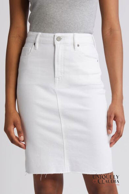 Jacquie Knee Length Midi Stretch Skirt | Uniquely Claudia 