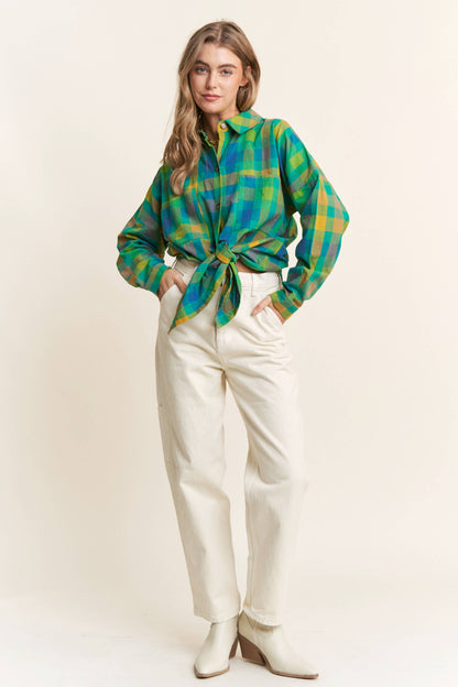 Doria Boyfriend Plaid Button Down Shirt | Uniquely Claudia Boutique