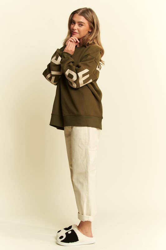 Love Yourself Oversized Brown Sweatshirt - Uniquely Claudia Boutique
