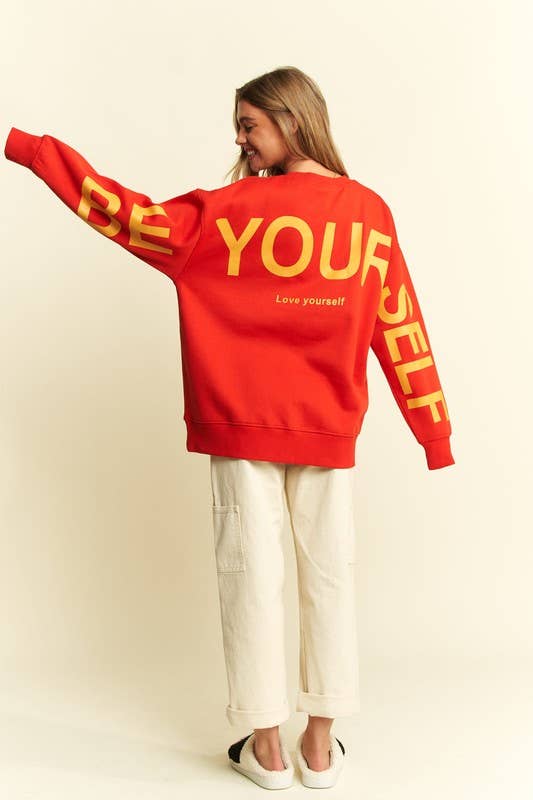 Love Yourself Oversized Brown Sweatshirt - Uniquely Claudia Boutique