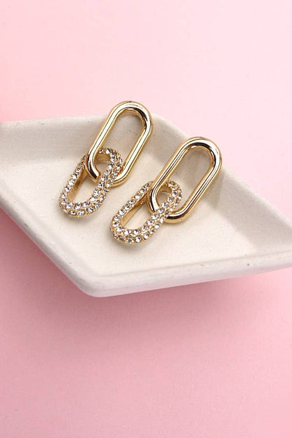 Double Link Rhinestone Earrings | Uniquely Claudia 