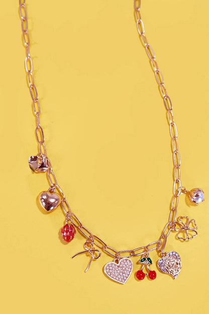 Hearts & Fruits Charm Necklace | Uniquely Claudia 