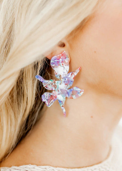 LINNY: Flora Lavender Sea Glass Earrings | Uniquely Claudia Boutique