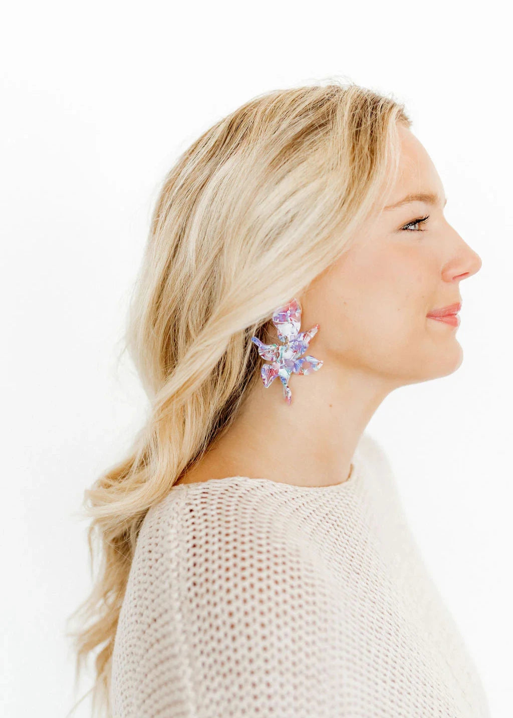 LINNY: Flora Lavender Sea Glass Earrings | Uniquely Claudia Boutique