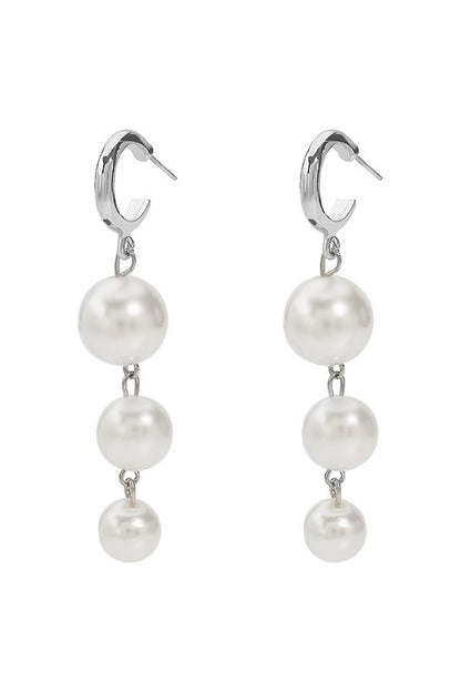 Elegant Layered Pearl Gold-Plated Dangle Earrings - Uniquely Claudia Boutique