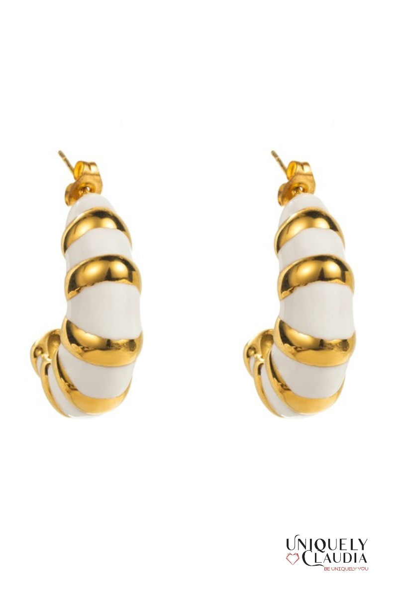 Enamel Open Hoop SS Earrings | Uniquely Claudia Boutique