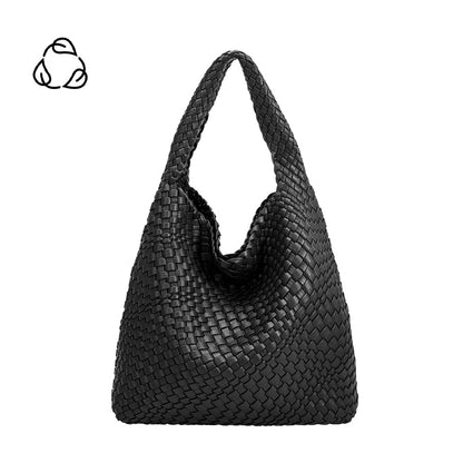 MELIE BIANCO: Johanna Black Recycled Vegan Shoulder Bag | Uniquely Claudia Boutique 