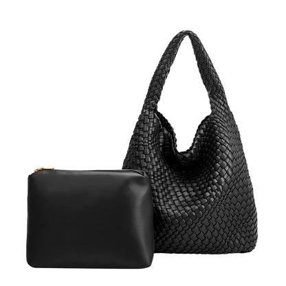 MELIE BIANCO: Johanna Black Recycled Vegan Shoulder Bag | Uniquely Claudia Boutique 