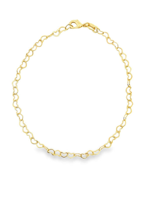 Heart Outline Charm Anklet