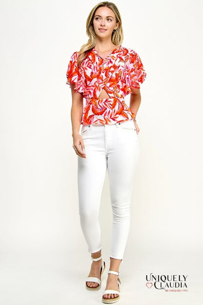 Ayanna Flutter Sleeves Top - Uniquely Claudia Boutique