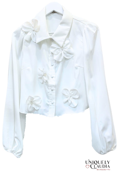 Full of Flowers Long Sleeve Blouse - Uniquely Claudia Boutique