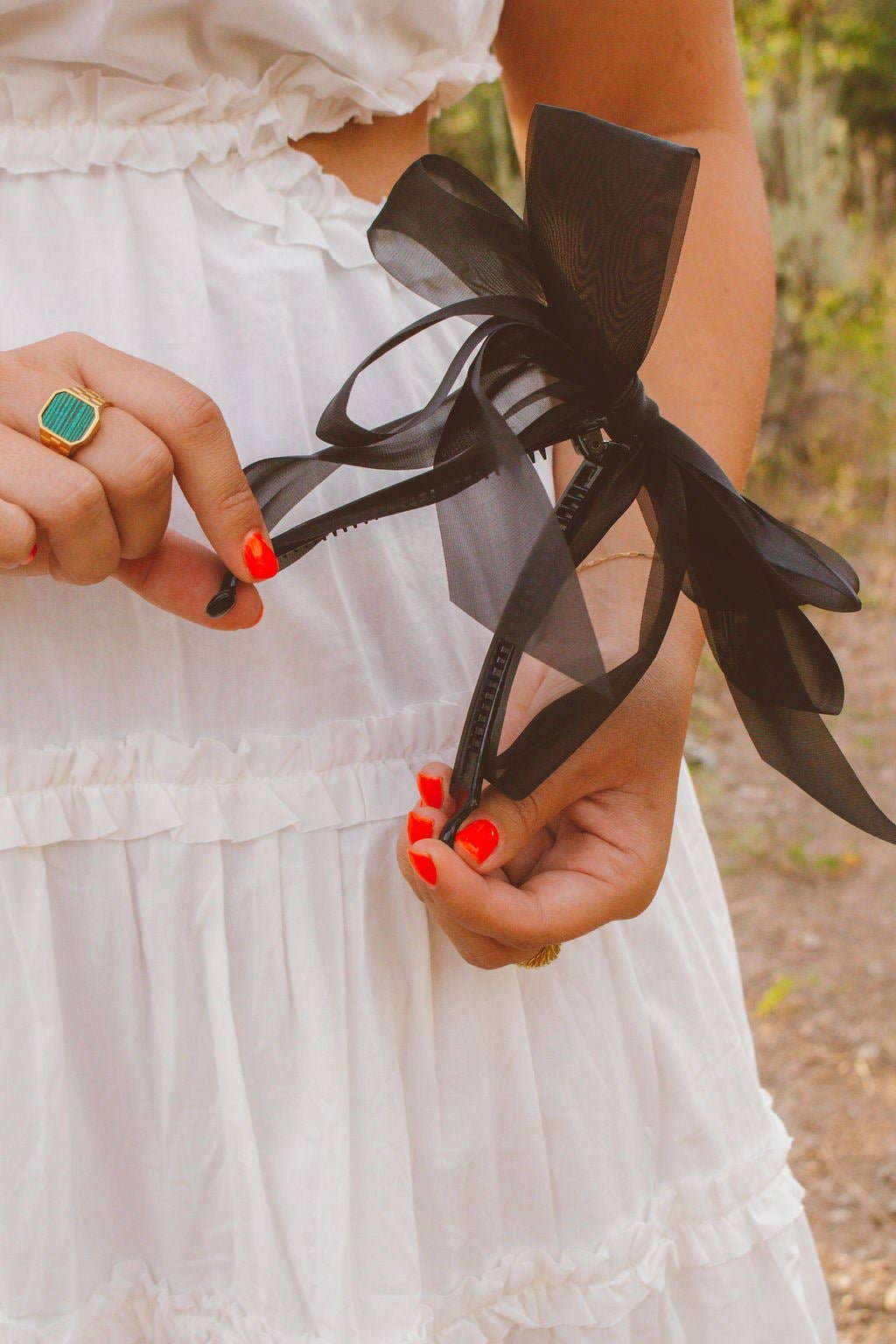 Chiquita Sheer Bow Banana Claw Clip | Uniquely Claudia Boutique 