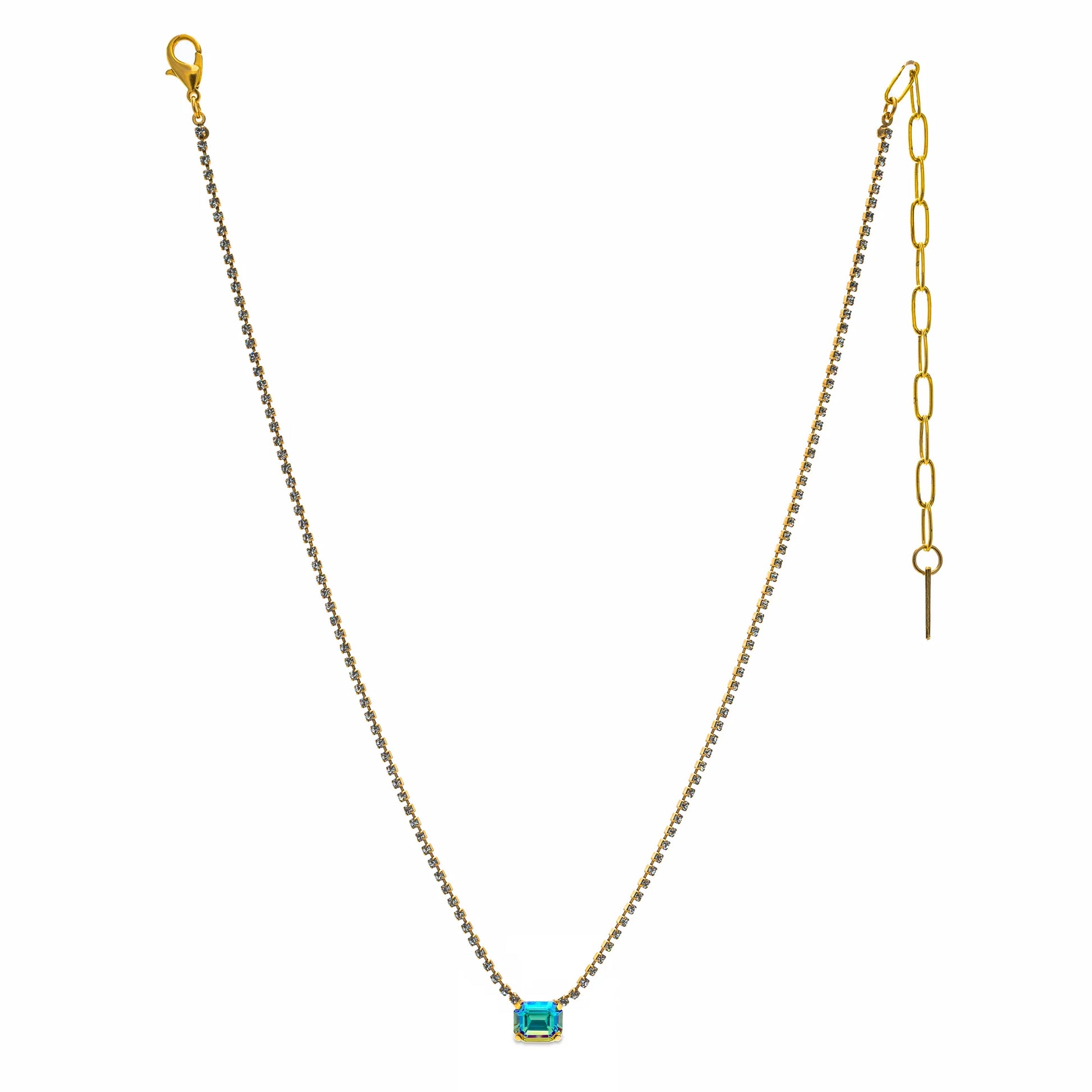 TOVA Rhys Aqua Verde Rectangle Necklace | Uniquely Claudia
