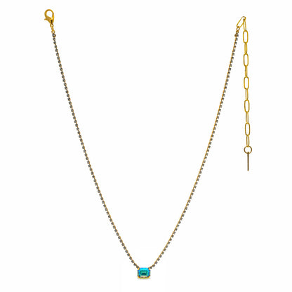 TOVA Rhys Aqua Verde Rectangle Necklace | Uniquely Claudia