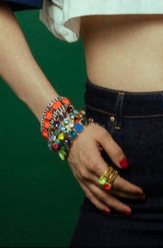 TOVA Katie Rings in Electric Yellow