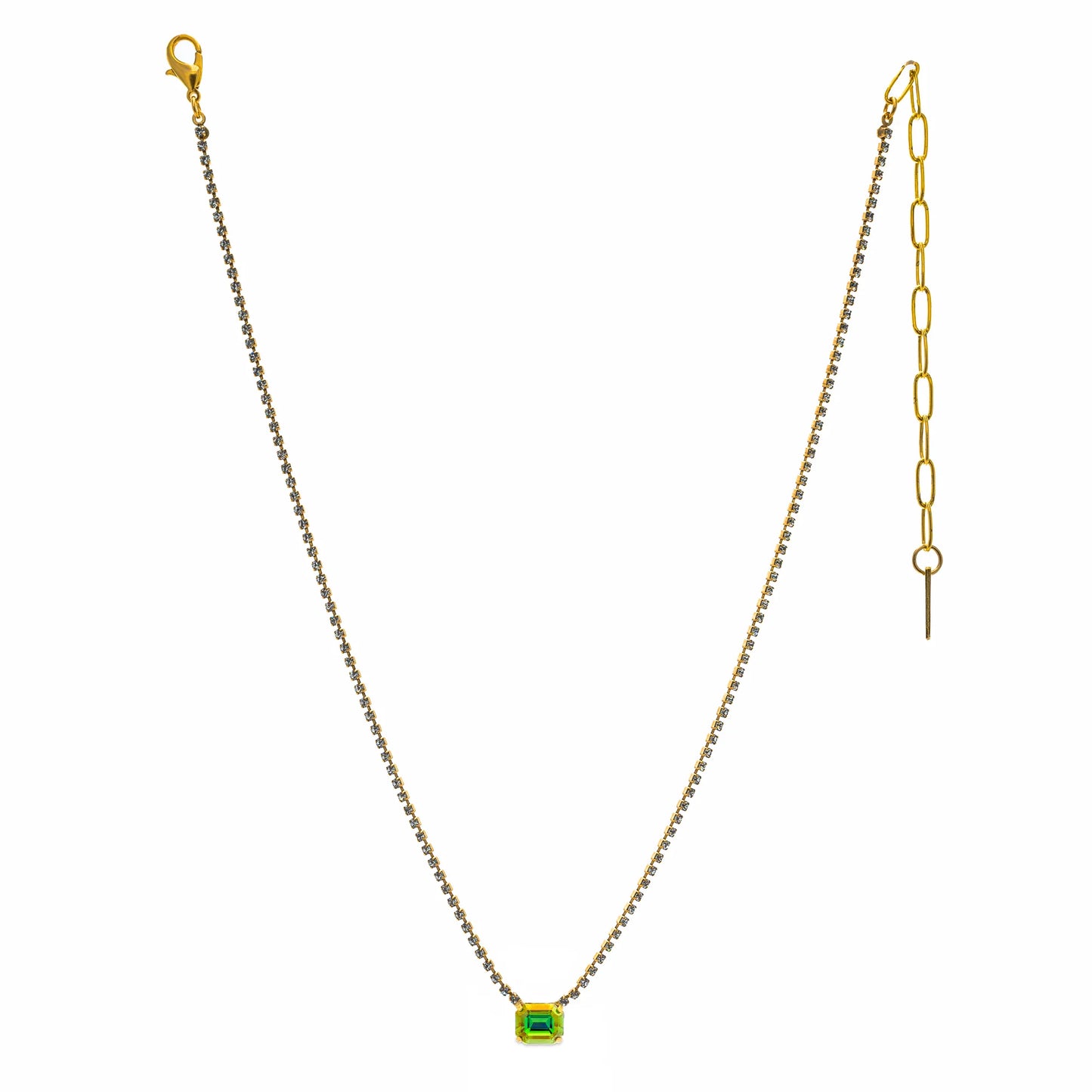 TOVA Rhys Peridot Lemon Rectangle Necklace | Uniquely Claudia