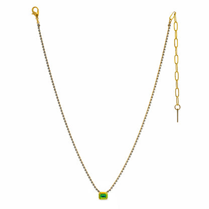TOVA Rhys Peridot Lemon Rectangle Necklace | Uniquely Claudia