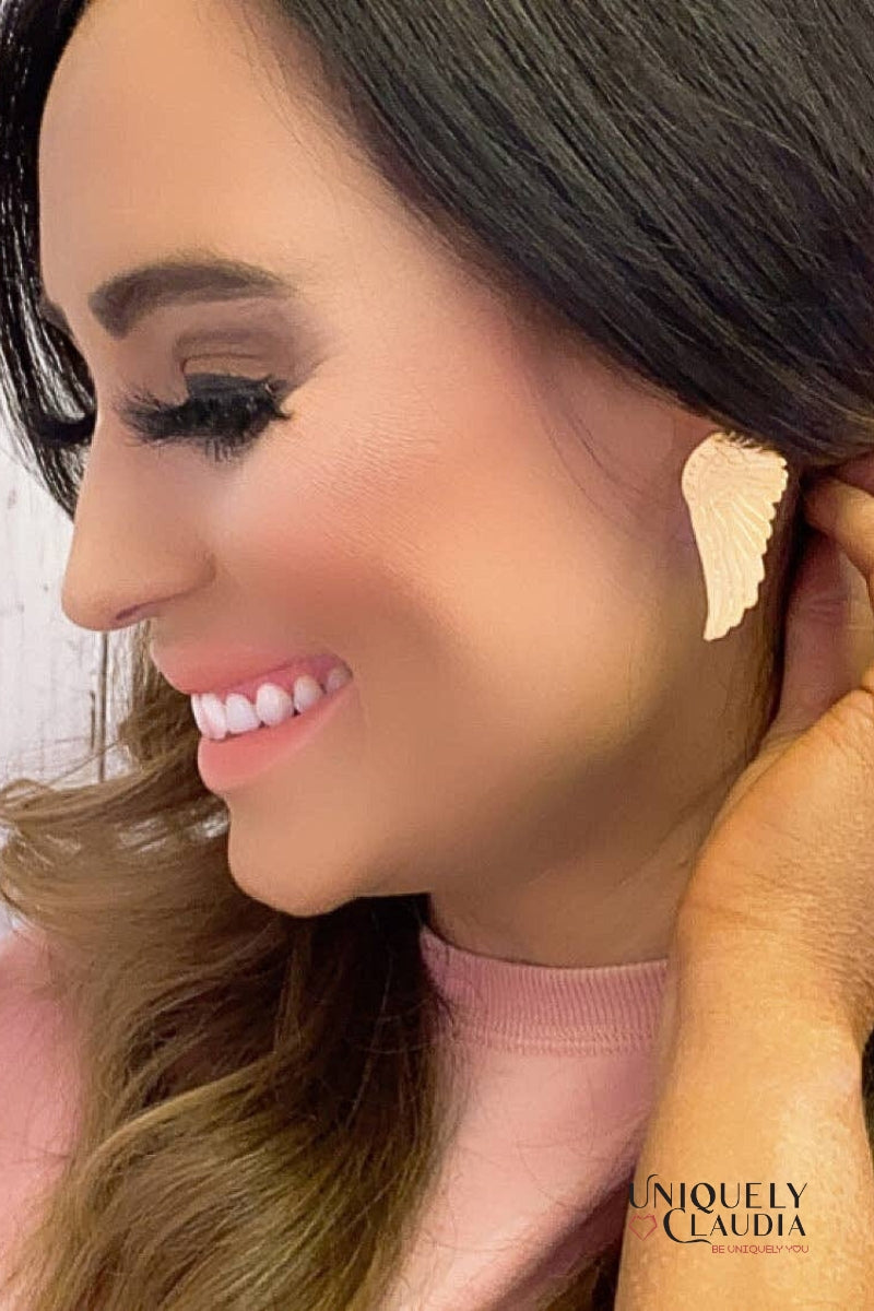 Angel Wings 24KT Gold Plated Earrings | Uniquely Claudia Boutique 