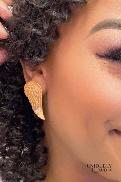 Angel Wings 24KT Gold Plated Earrings | Uniquely Claudia Boutique 