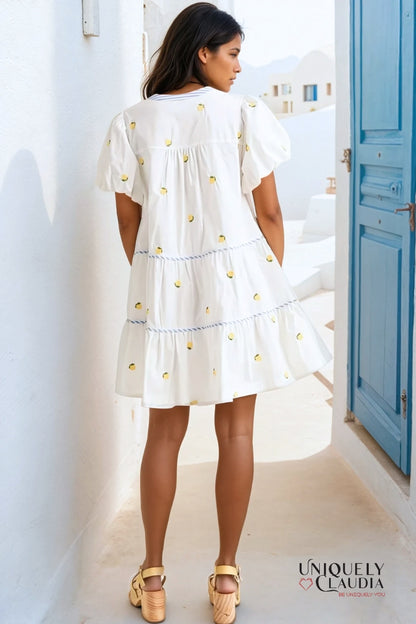 Sweet Citrus Stripe Babydoll Dress | Uniquely Claudia