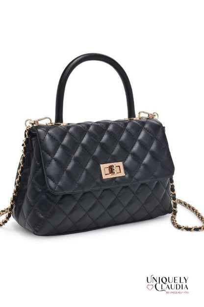 Cordelia Quilted Black Crossbody Bag | Uniquely Claudia Boutique 