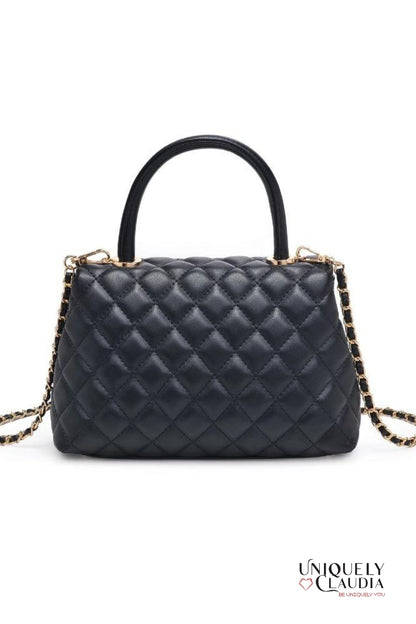 Cordelia Quilted Black Crossbody Bag | Uniquely Claudia Boutique 