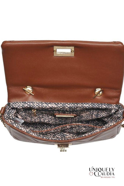 Emily Crossbody Chocolate Quilted Vegan Leather Bag | Uniquely Claudia Boutique 