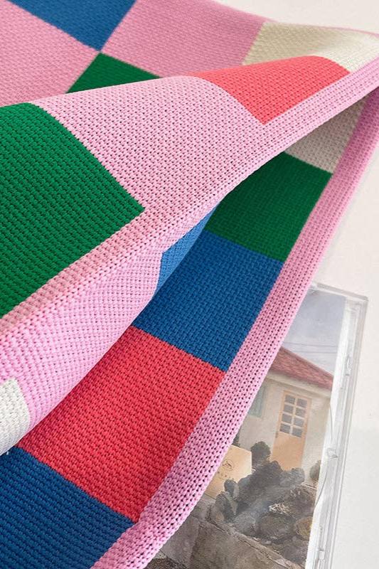 Checkerboard Knit Handbag | Uniquely Claudia Boutique