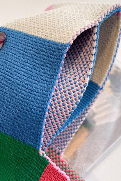 Checkerboard Knit Handbag | Uniquely Claudia Boutique