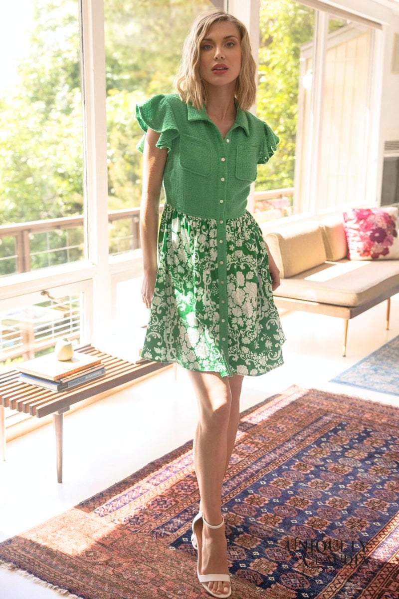 kelly green floral dress Maison Tara Maxi Dress main image 1