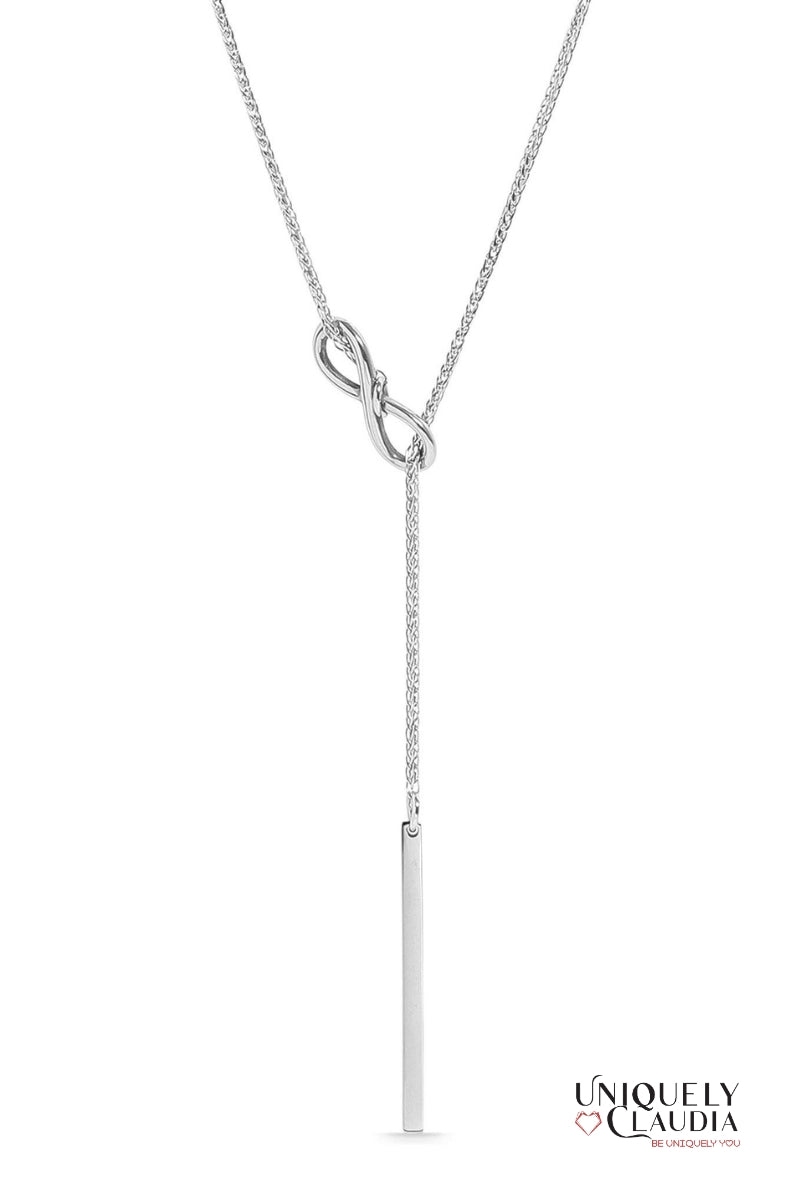 Drop Bar Infinity Lariat Necklace | Uniquely Claudia Boutique