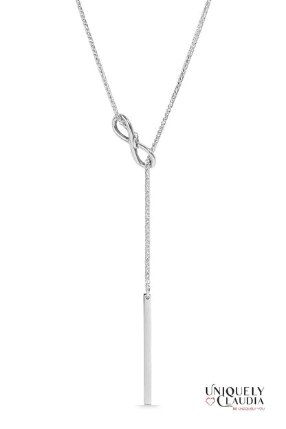 Drop Bar Infinity Lariat Necklace | Uniquely Claudia Boutique