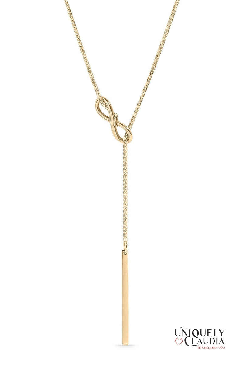 Drop Bar Infinity Lariat Necklace | Uniquely Claudia Boutique