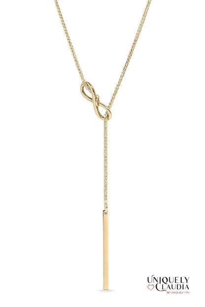 Drop Bar Infinity Lariat Necklace | Uniquely Claudia Boutique