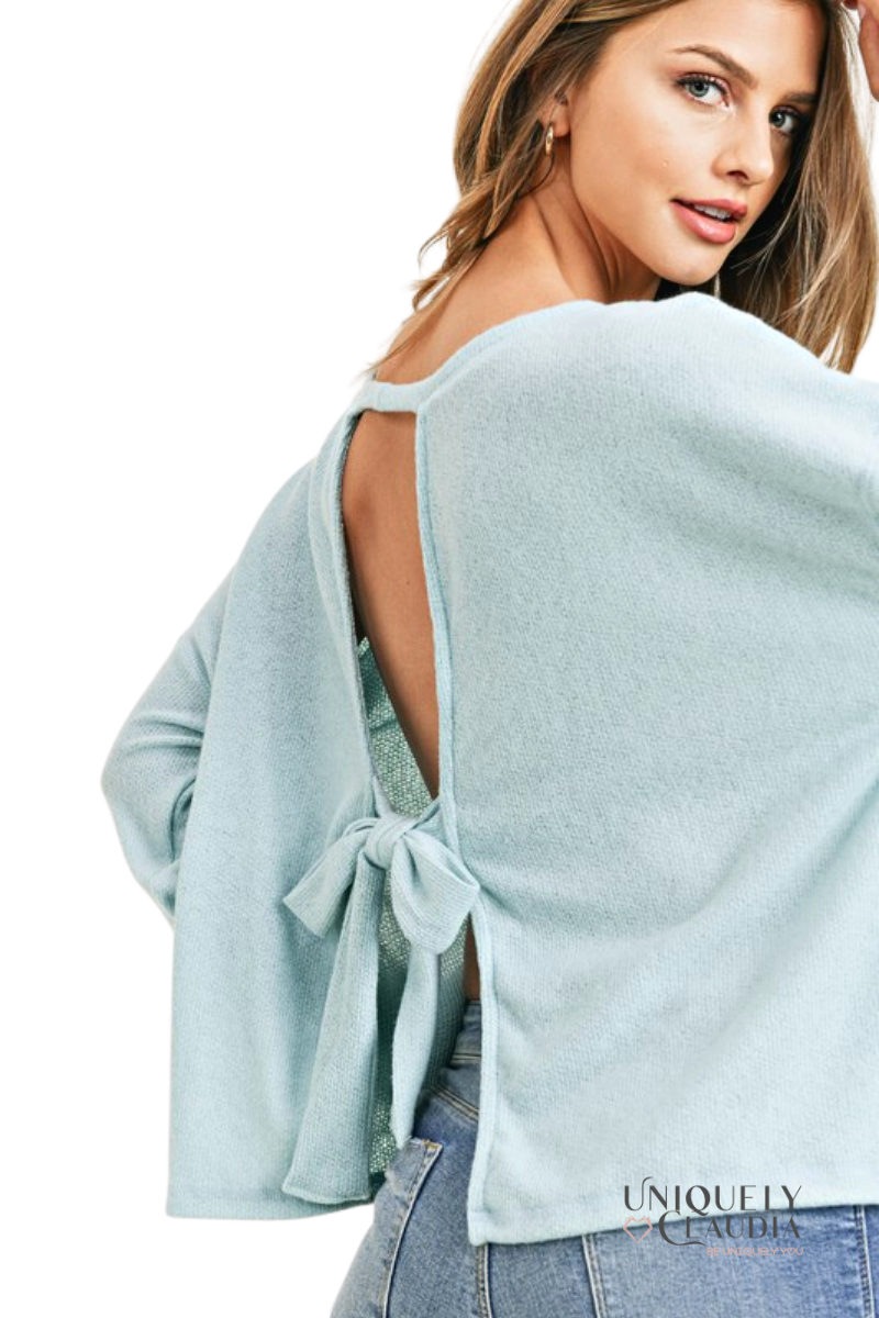  Alexia Pullover Open-Back Sweater | Uniquely Claudia Boutique