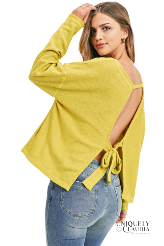  Alexia Pullover Open-Back Sweater | Uniquely Claudia Boutique