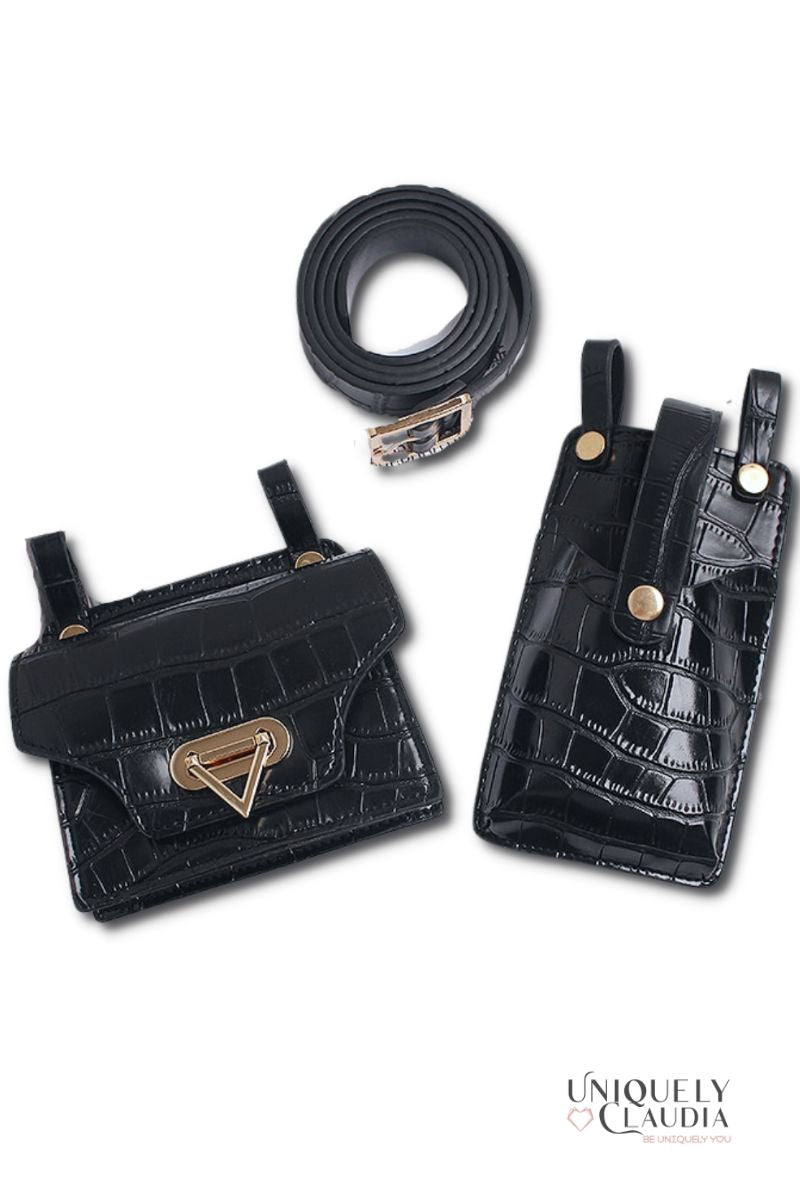 All in The Details Croc Texture Crossbody and Belt Bag | Uniquely Claudia Boutique